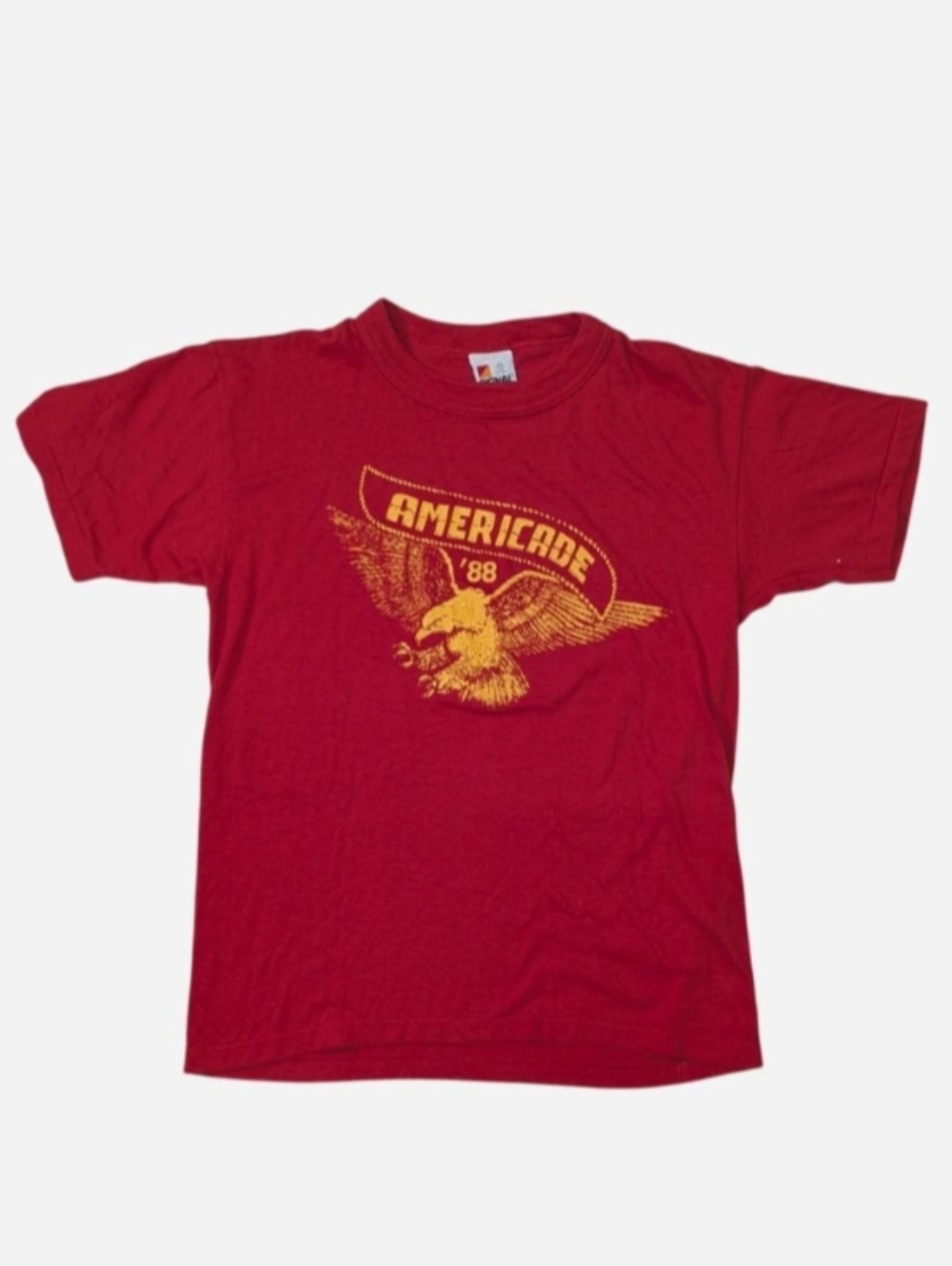 80s Vintage Harley Americade 1988 Tshirt "Americade '88" in yellow with Eagle